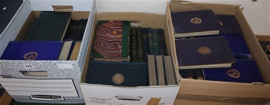 Wiltshire Archaeology Mag, 9 vols from 1855-1881, leather bound (vols 2-19), broken rim; Surrey